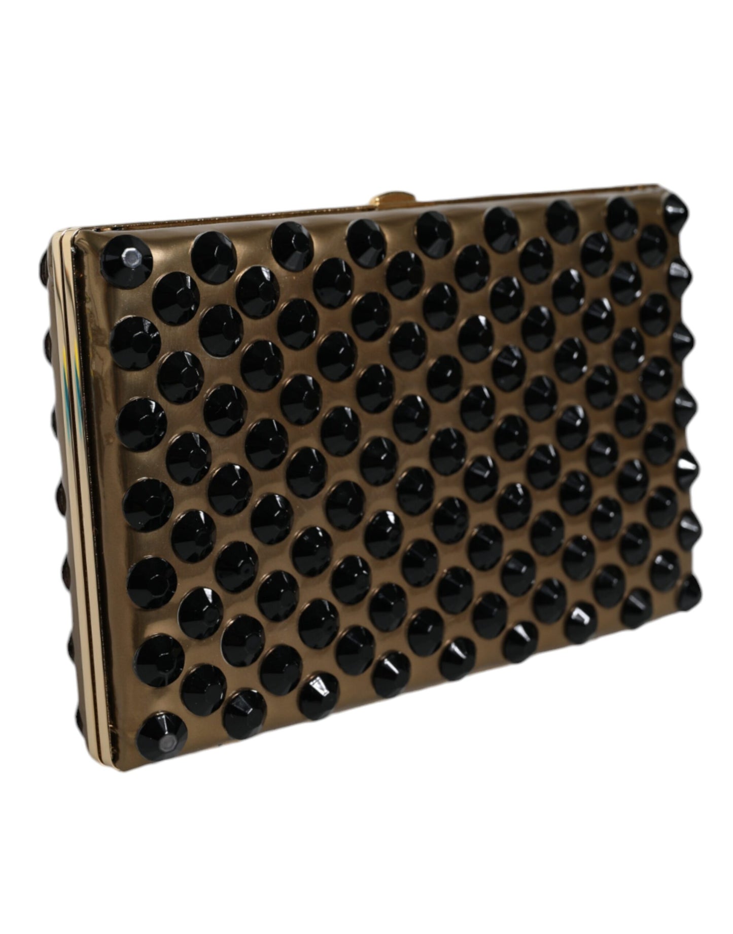 Bolso de mano plegable con cristales dorados para mujer, para fiesta de noche