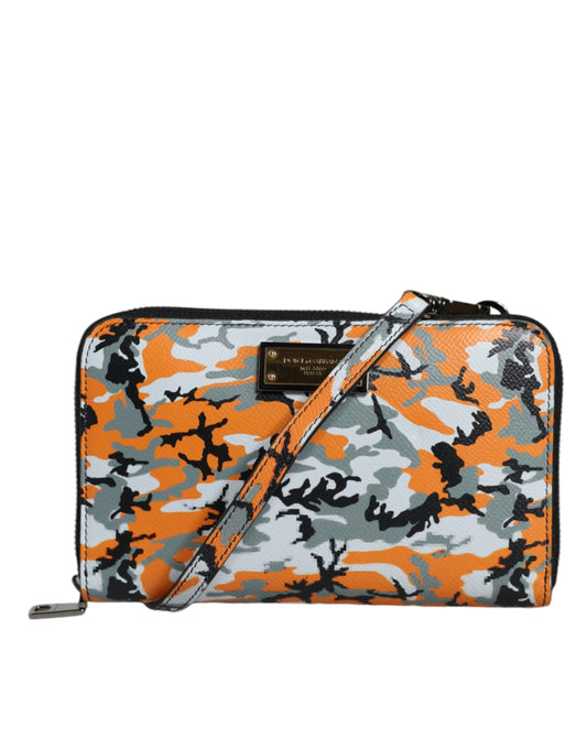 Bolso bandolera de piel con diseño de camuflaje multicolor