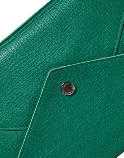Bolso de mano de cuero verde, minibolso, funda para tableta