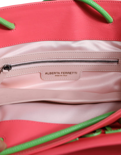 Bolsa de compras de cuero rosa para el fin de semana del miércoles