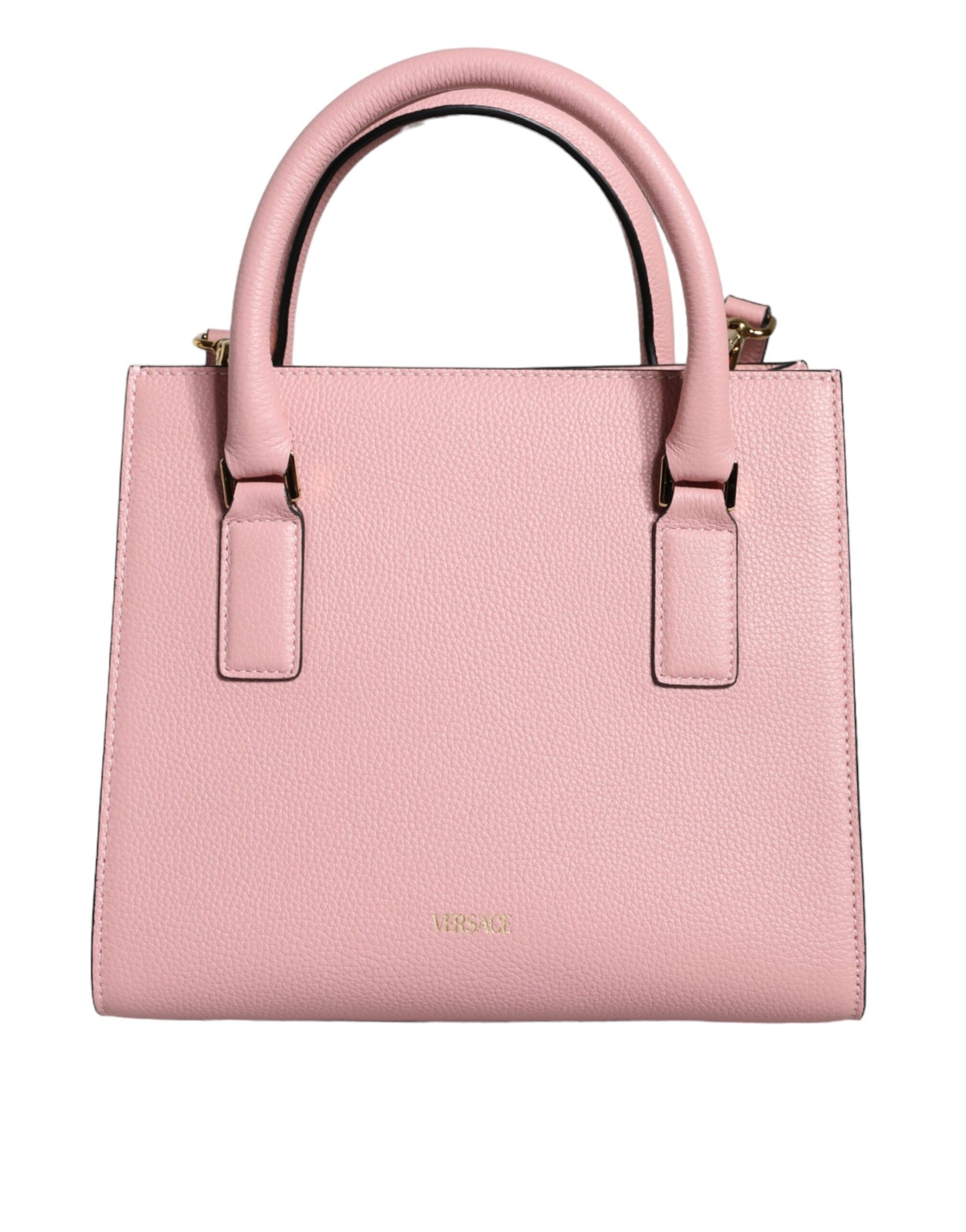 Bolso bandolera pequeño de piel de becerro granulada con asa superior en color rosa