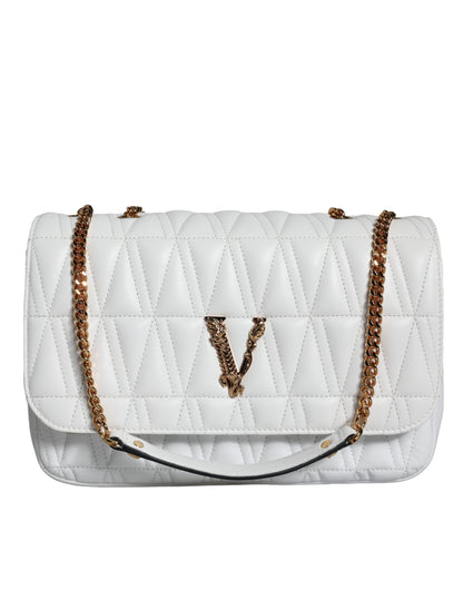 Mini bolso bandolera de piel napa blanca