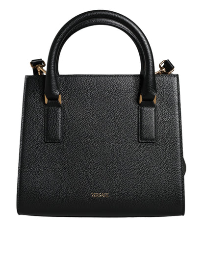 Bolso bandolera pequeño de piel negra con asa superior