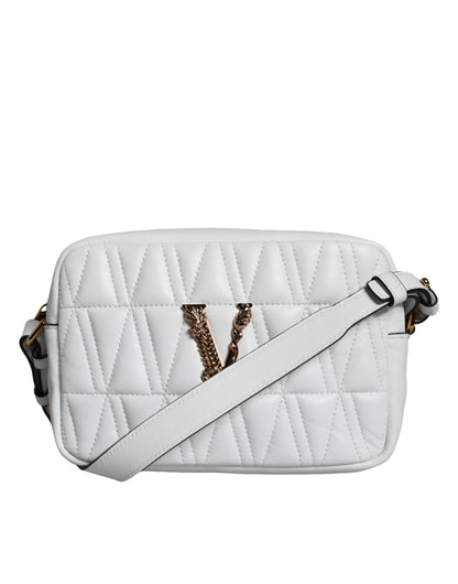 Bolso bandolera de piel napa acolchada blanca