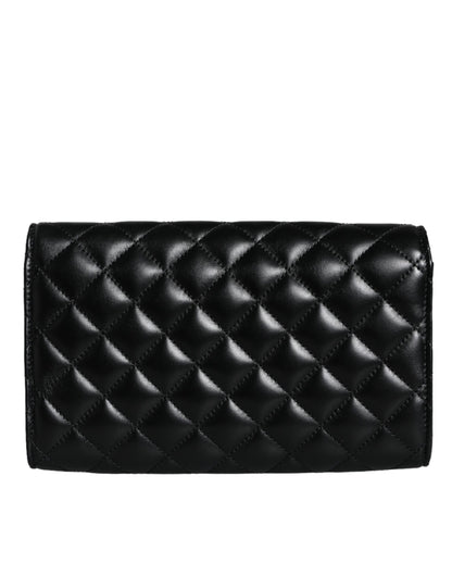 Bolso bandolera de piel napa acolchada negra