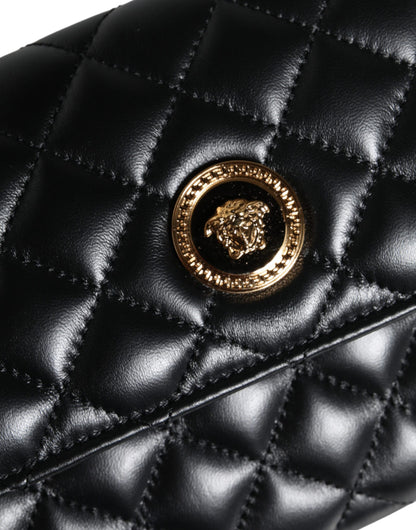 Bolso bandolera de piel napa acolchada negra