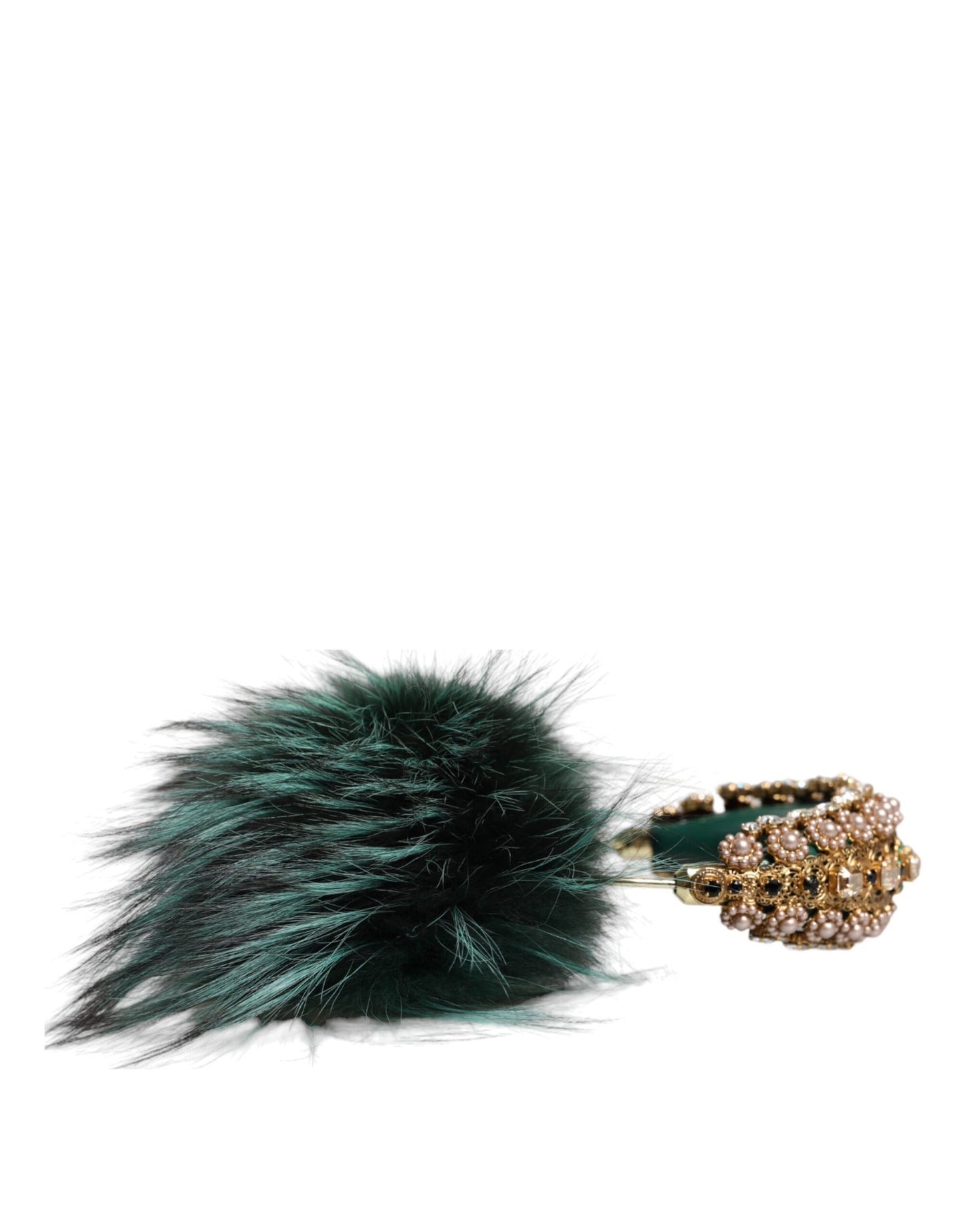 Auriculares con audio auxiliar de piel de cristal verde dorado
