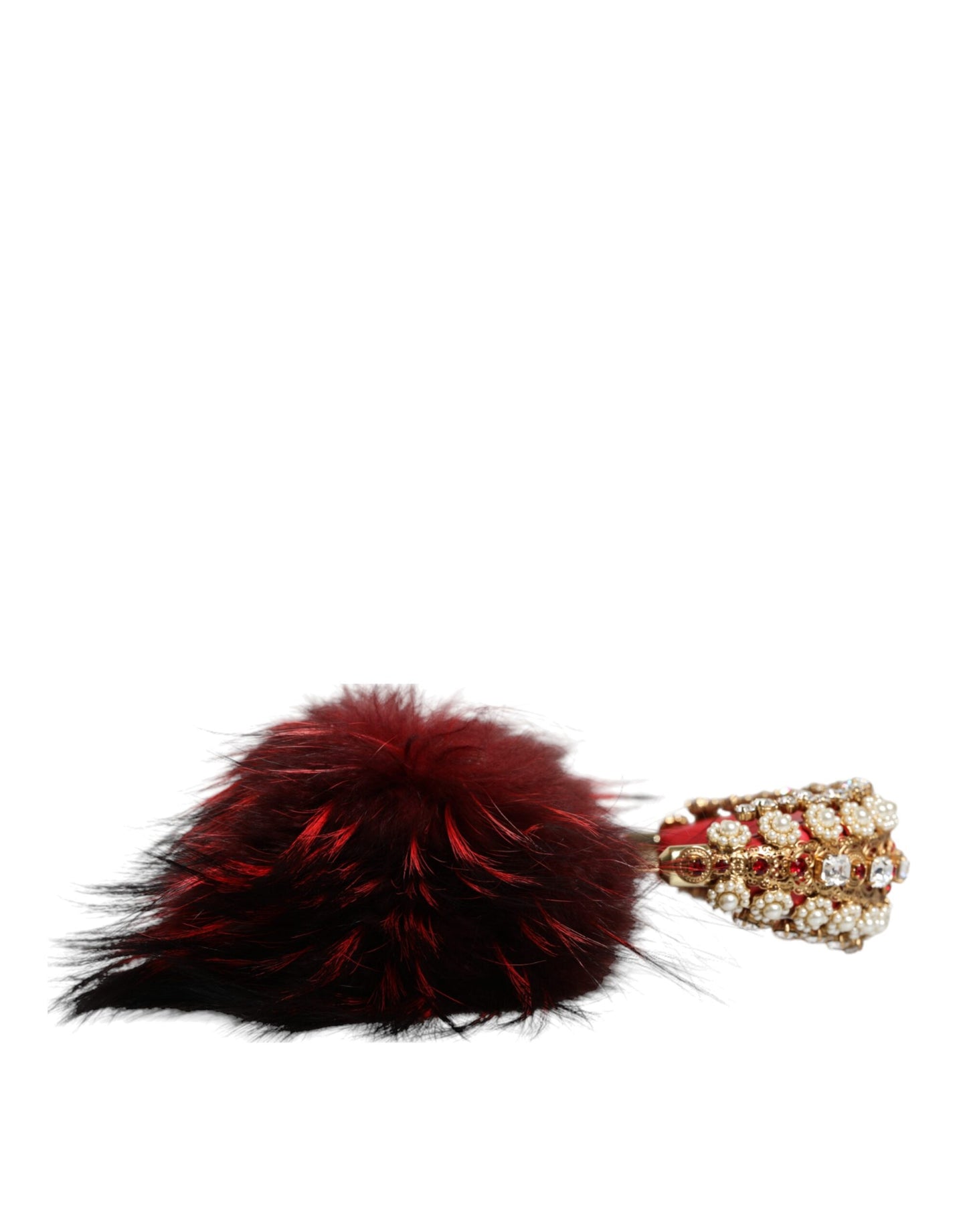 Auriculares con audio auxiliar de piel de cristal rojo y dorado