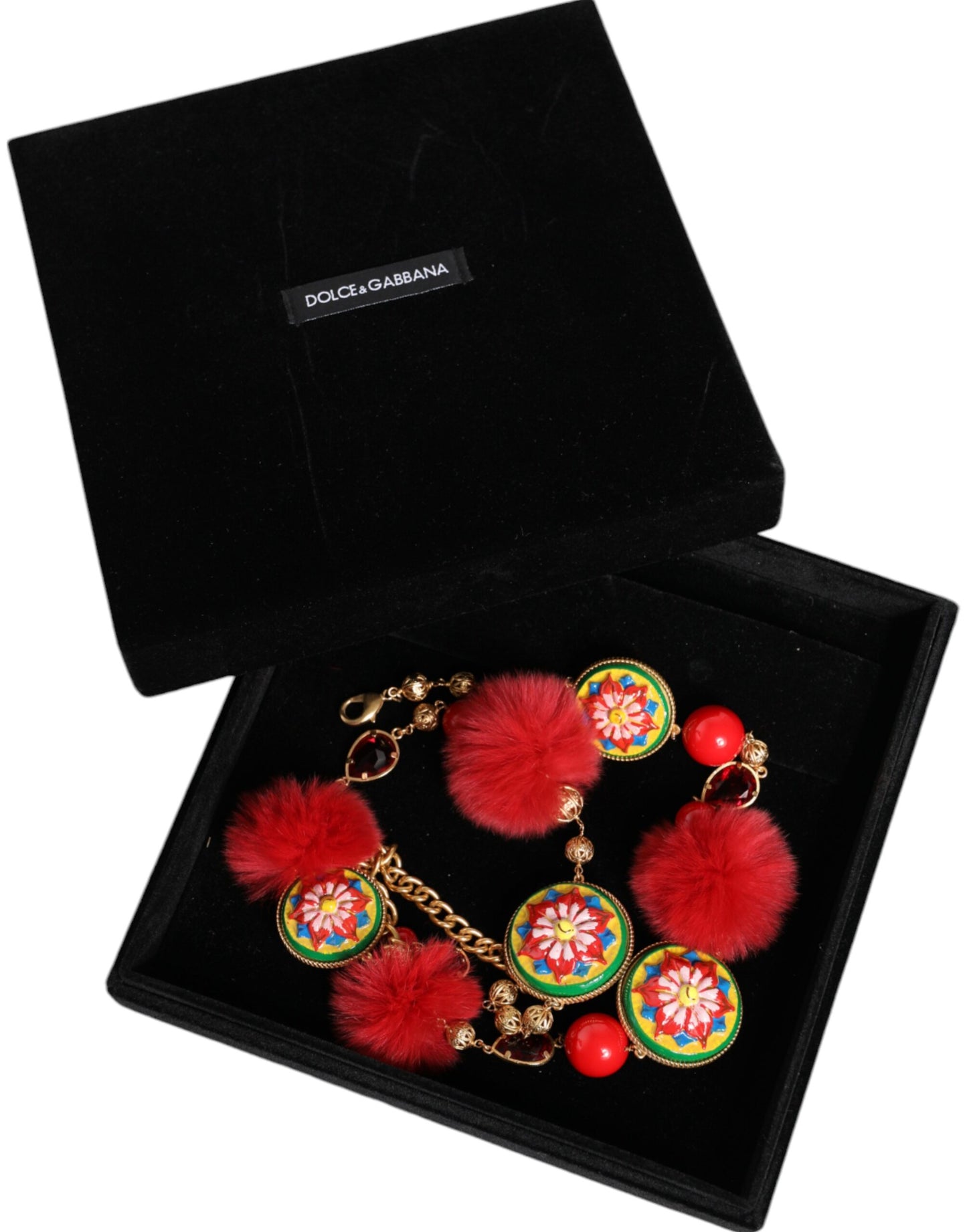 Cinturón de torero de piel roja, latón dorado y cristales