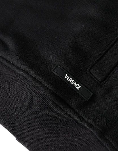 Sudadera con capucha y cremallera completa de algodón con estampado de Medusa negra