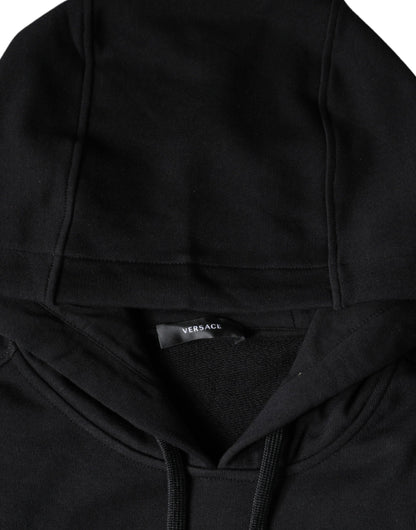 Sudadera con capucha y estampado de Medusa negra de algodón