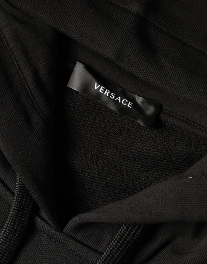 Sudadera con capucha y estampado de Medusa negra de algodón