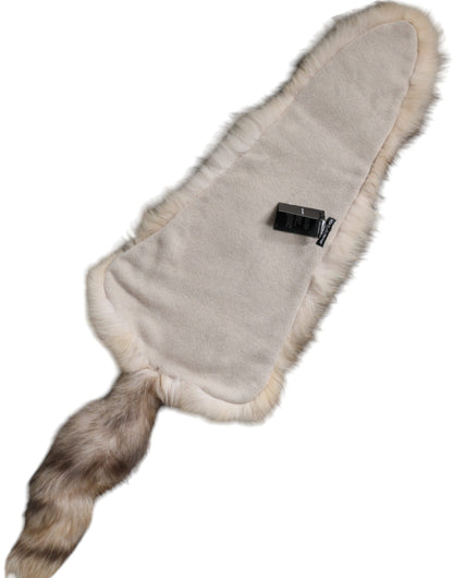 Bufanda de invierno con cuello de piel de zorro marrón escarchado