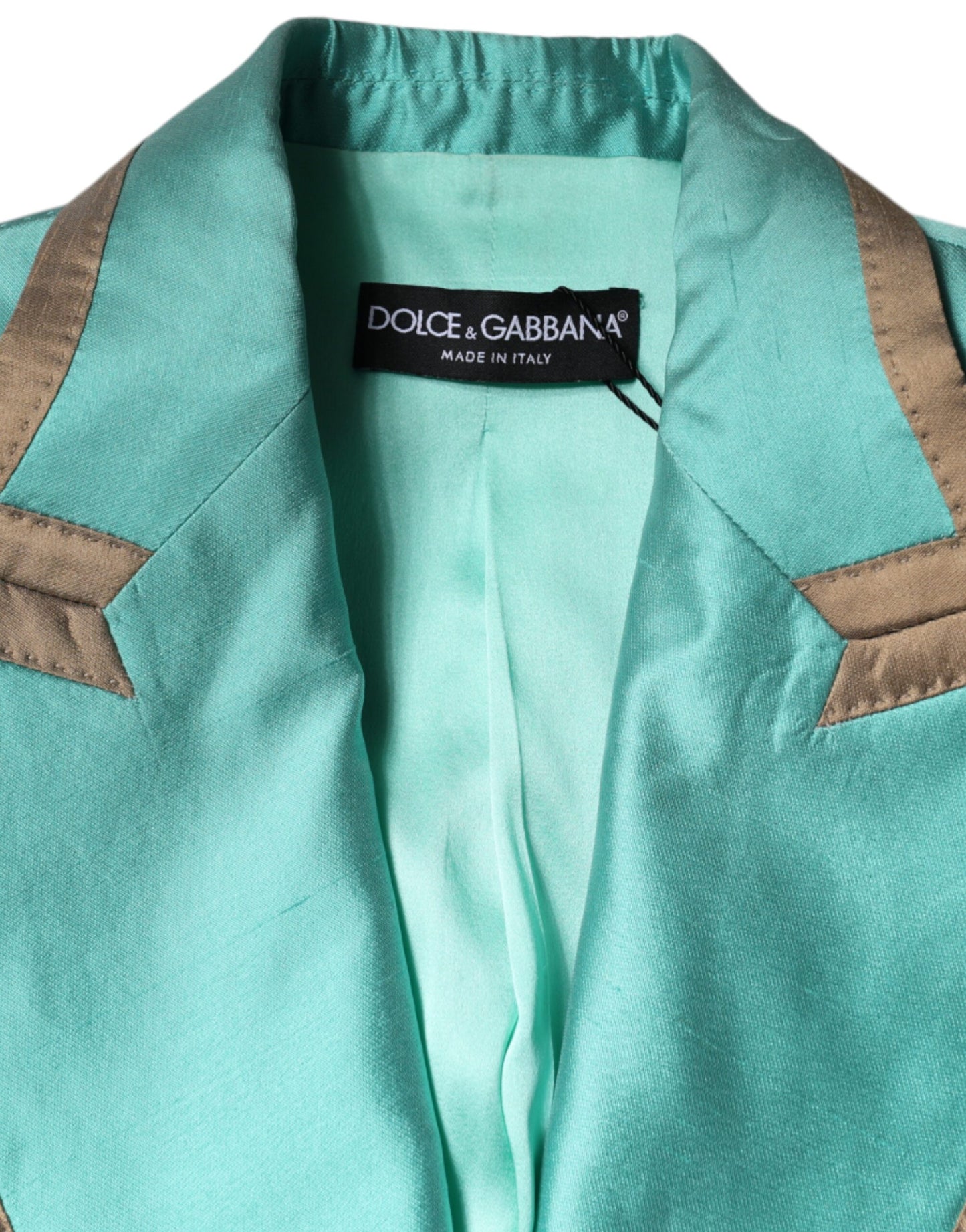 Chaqueta blazer de botonadura sencilla verde metalizado