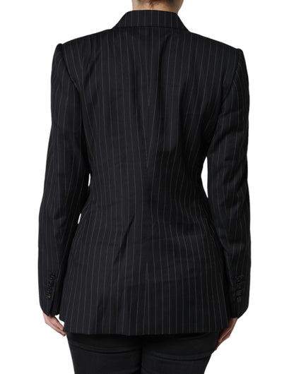 Chaqueta cruzada de rayas negras