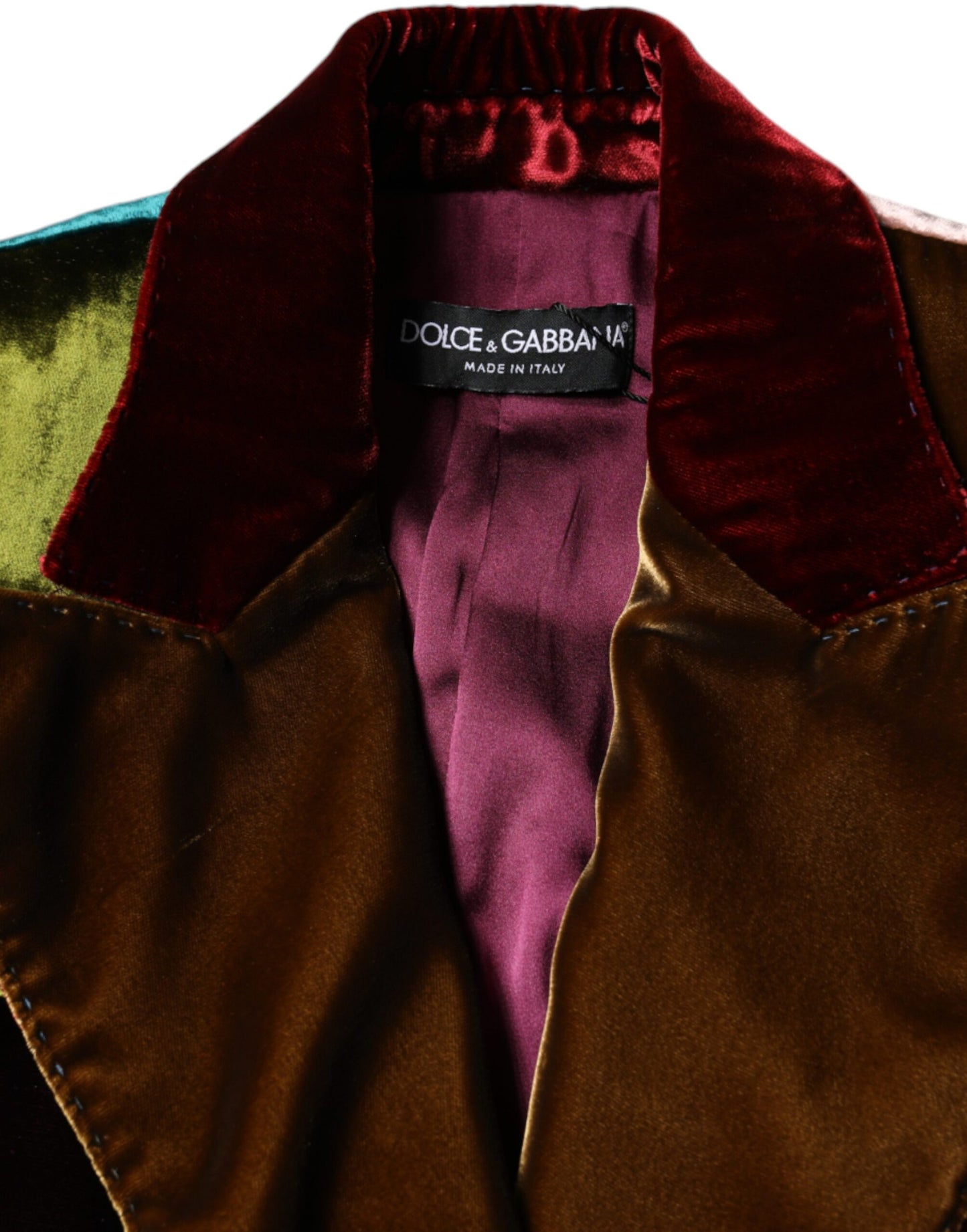 Chaqueta blazer de patchwork con doble botonadura multicolor