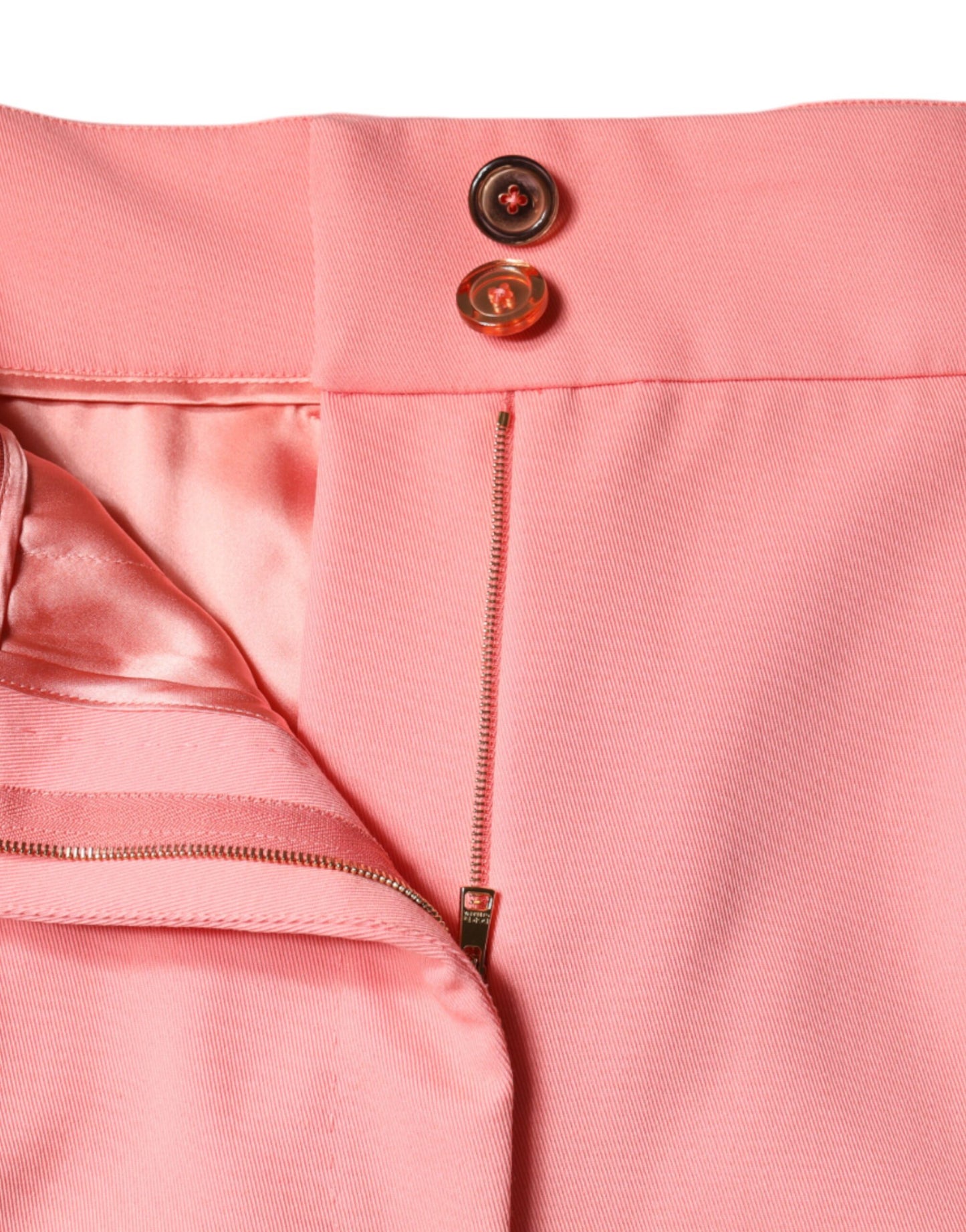 Pantalones cónicos de cintura alta de poliéster rosa