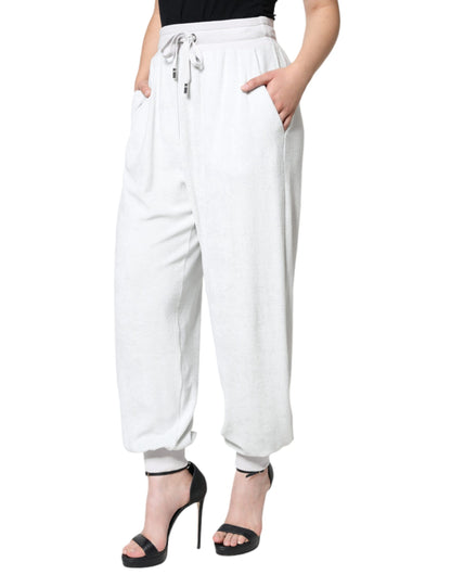 Pantalones deportivos de nailon blanco para jogging