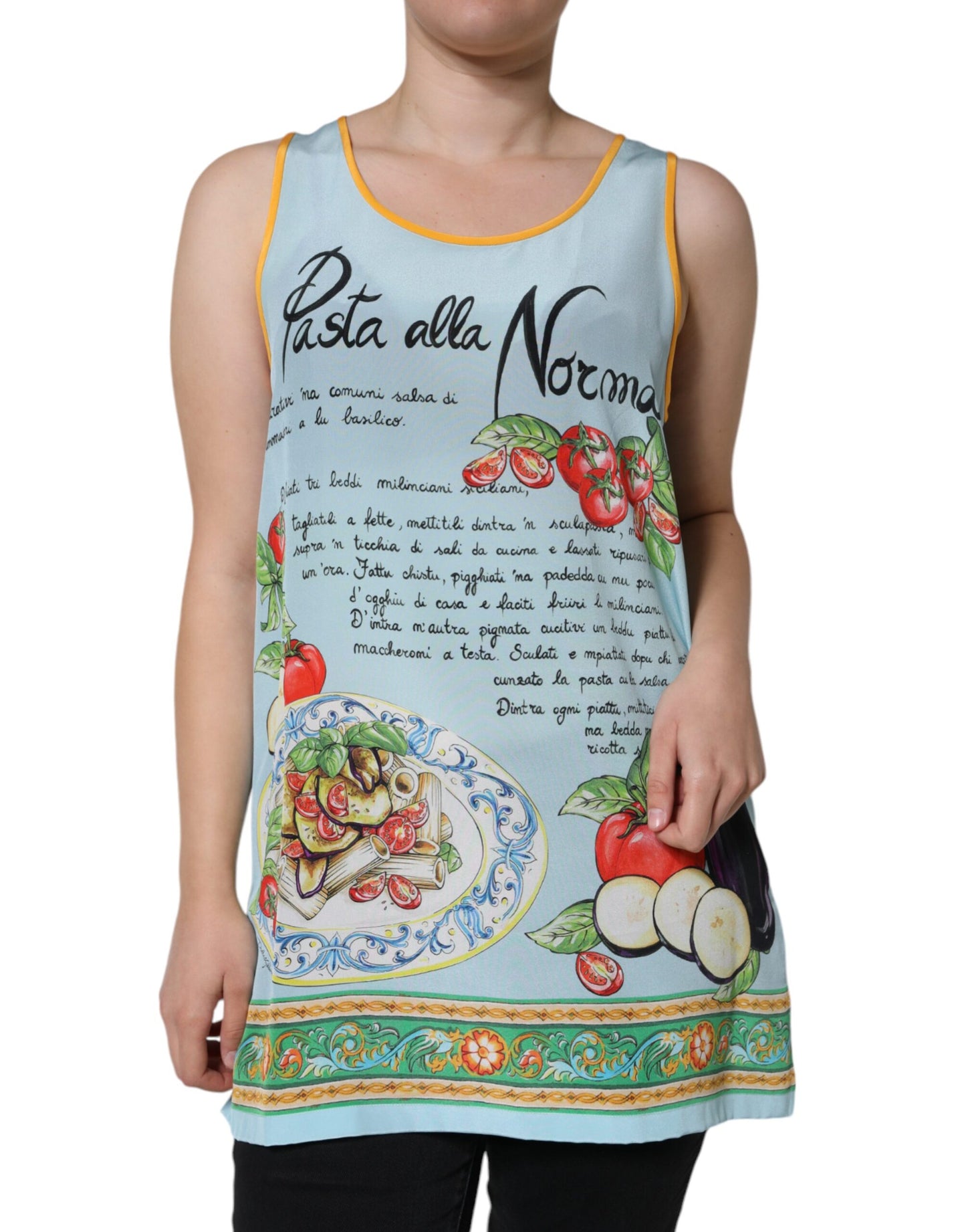 Camiseta sin mangas con estampado de pasta Alla Norma multicolor