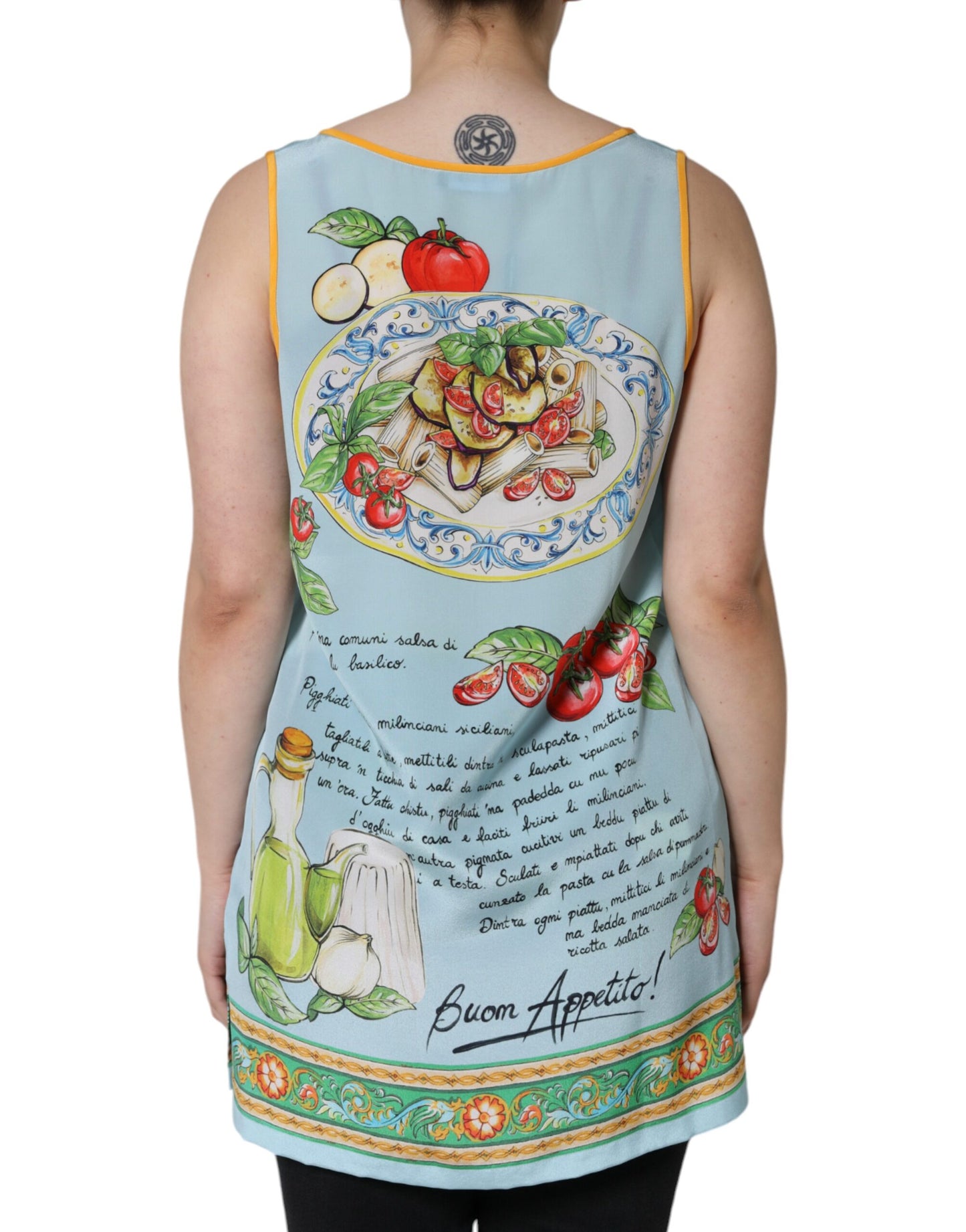 Camiseta sin mangas con estampado de pasta Alla Norma multicolor