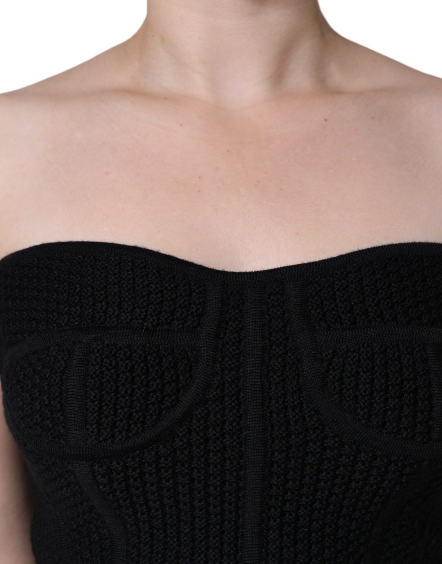 Blusa negra tipo corsé sin mangas con bustier