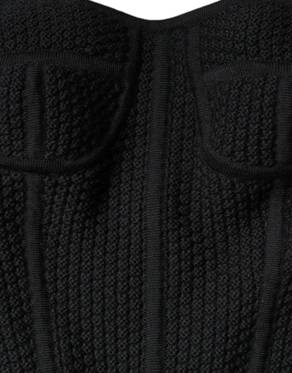 Blusa negra tipo corsé sin mangas con bustier