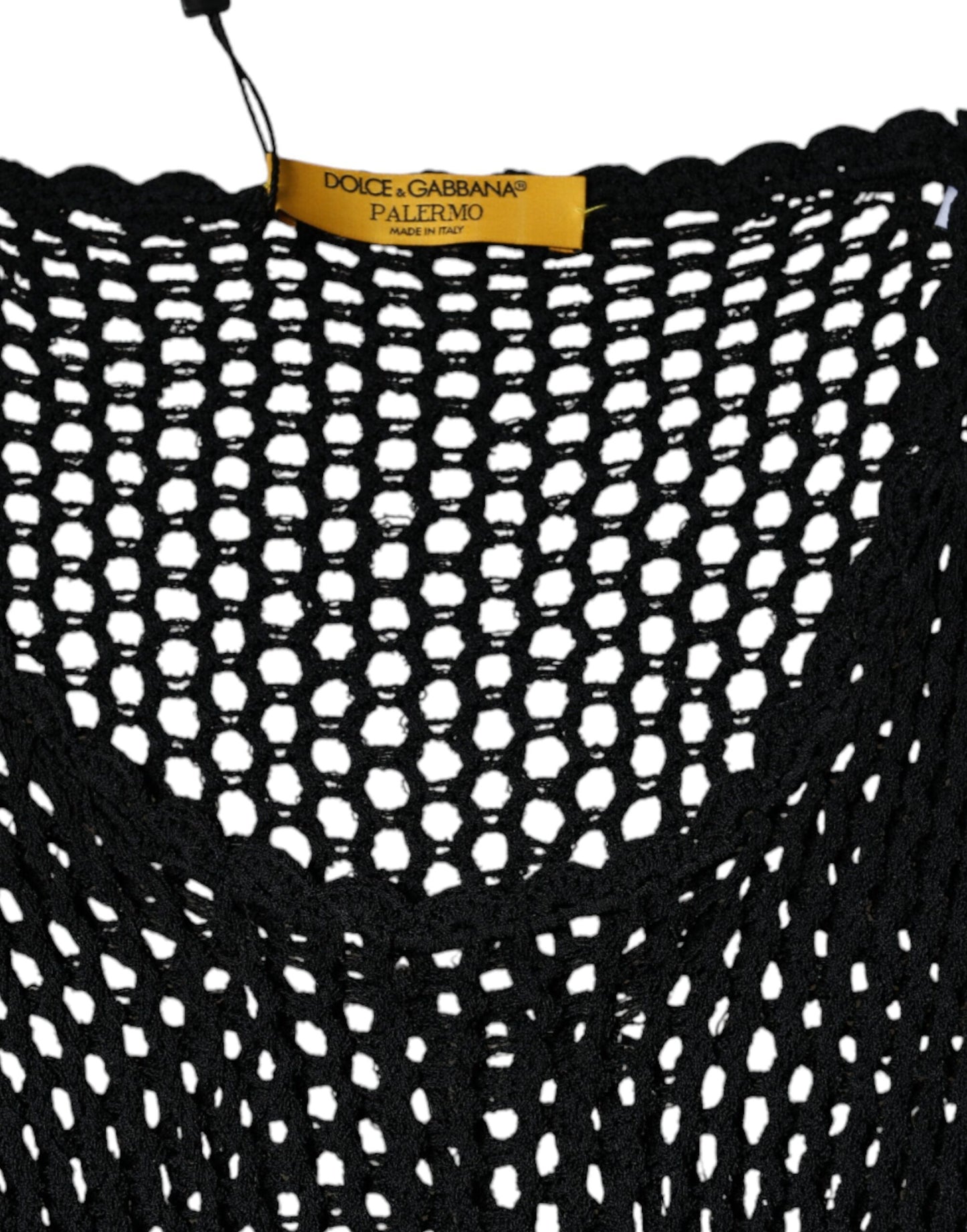 Camiseta sin mangas de malla negra transparente