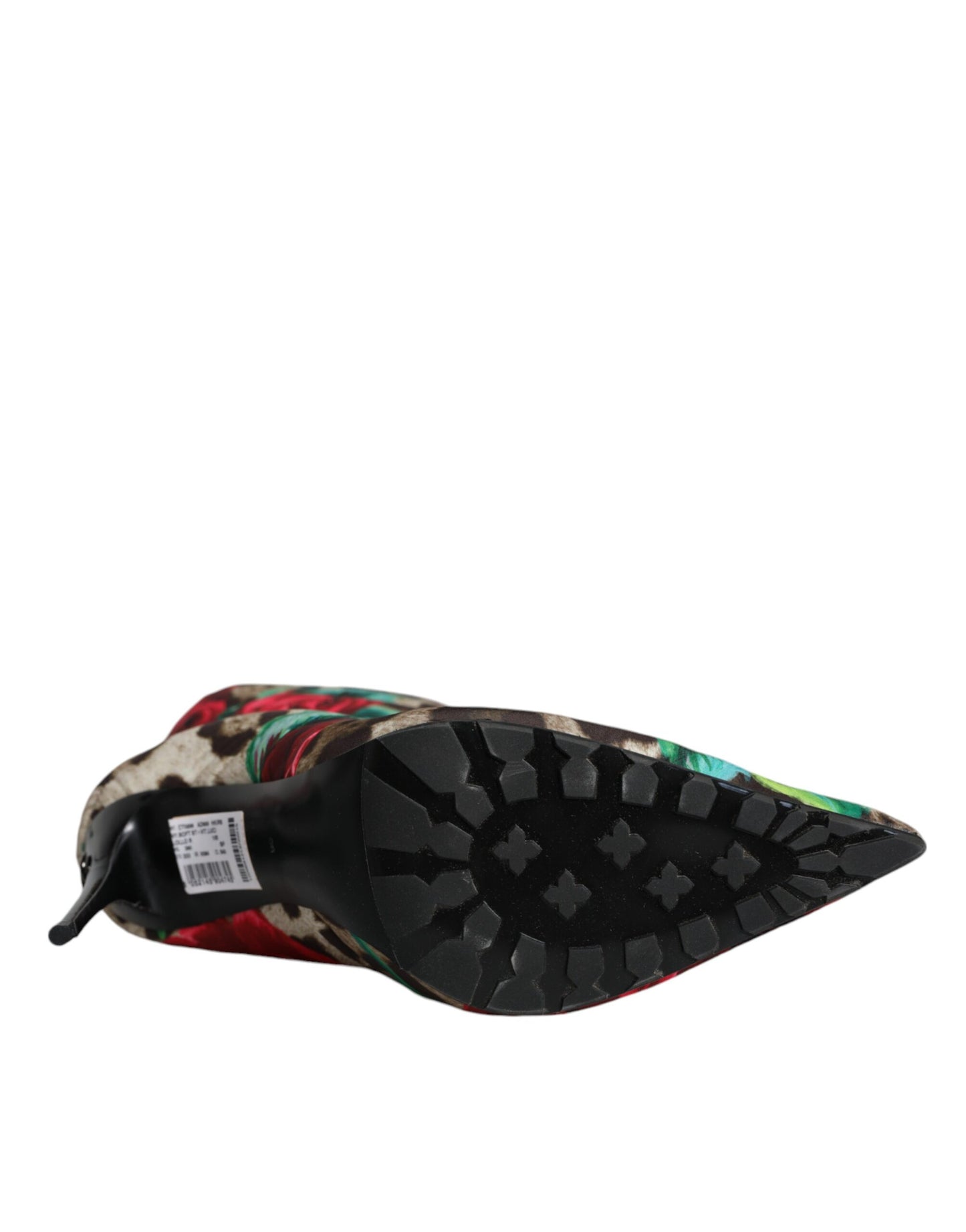 Botas de media pantorrilla con estampado de leopardo y rosa multicolor