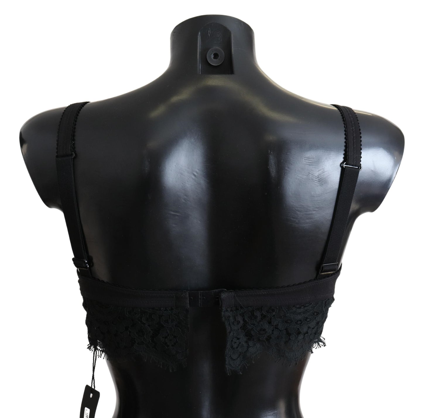 Bralette elástico de encaje floral negro