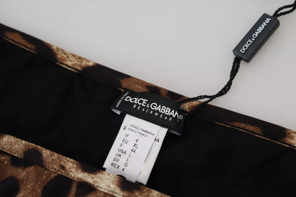Traje de baño con estampado de leopardo marrón, parte inferior del bikini