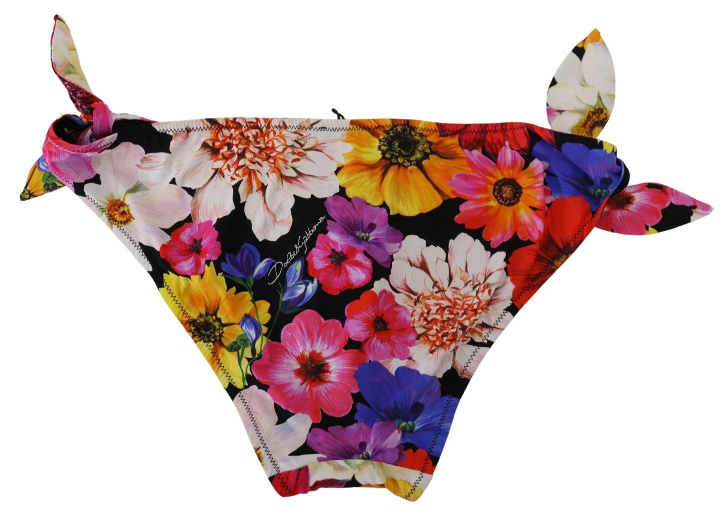 Traje de baño de bikini con estampado floral negro