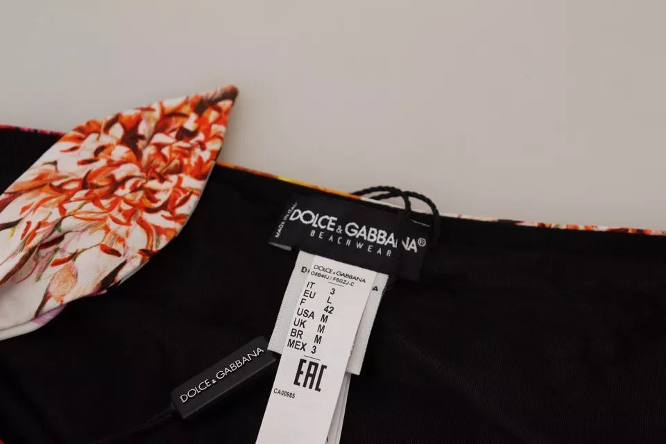 Traje de baño de bikini con estampado floral negro