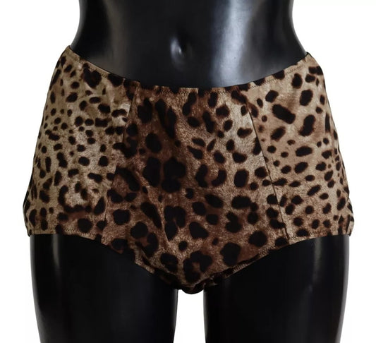 Traje de baño con estampado de leopardo marrón, parte inferior del bikini