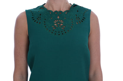 Elegante vestido verde de corte A