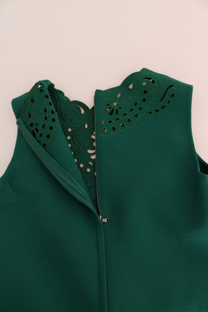 Elegante vestido verde de corte A