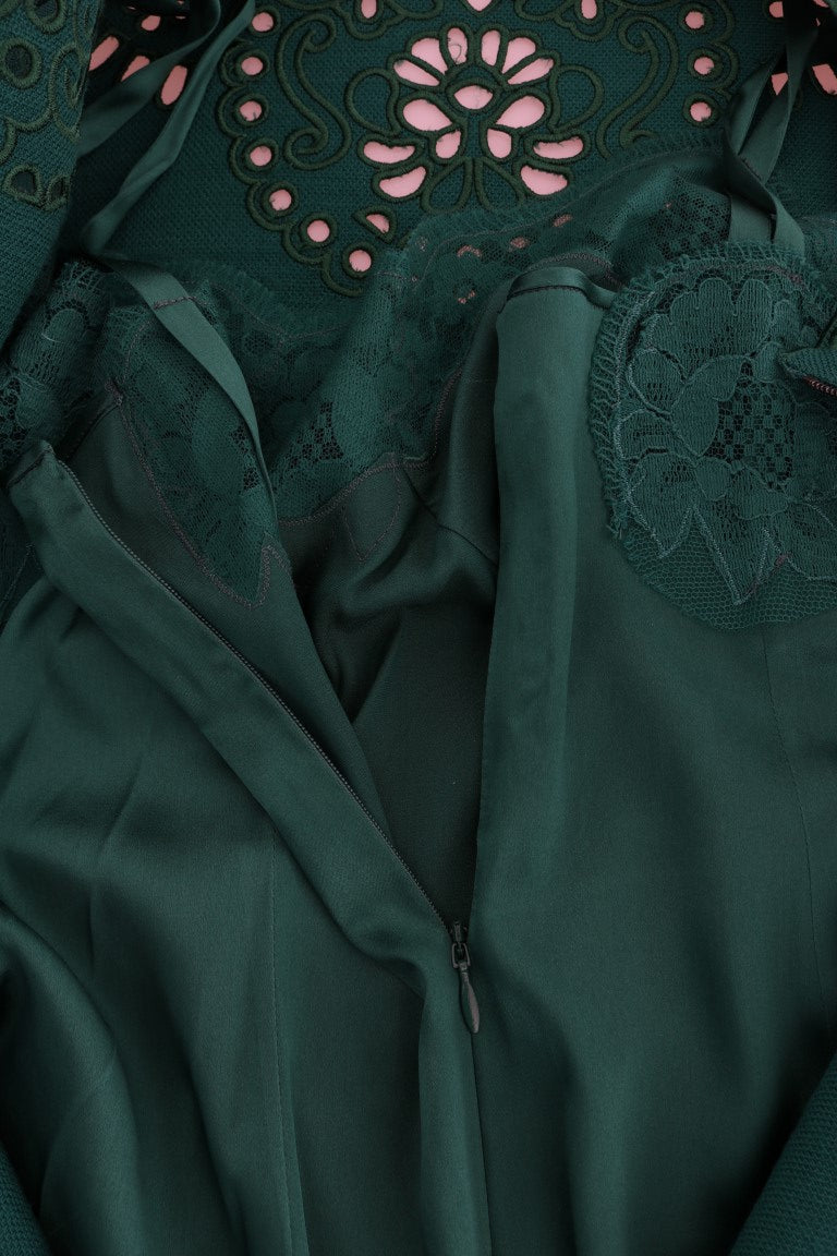 Elegante vestido verde de corte A