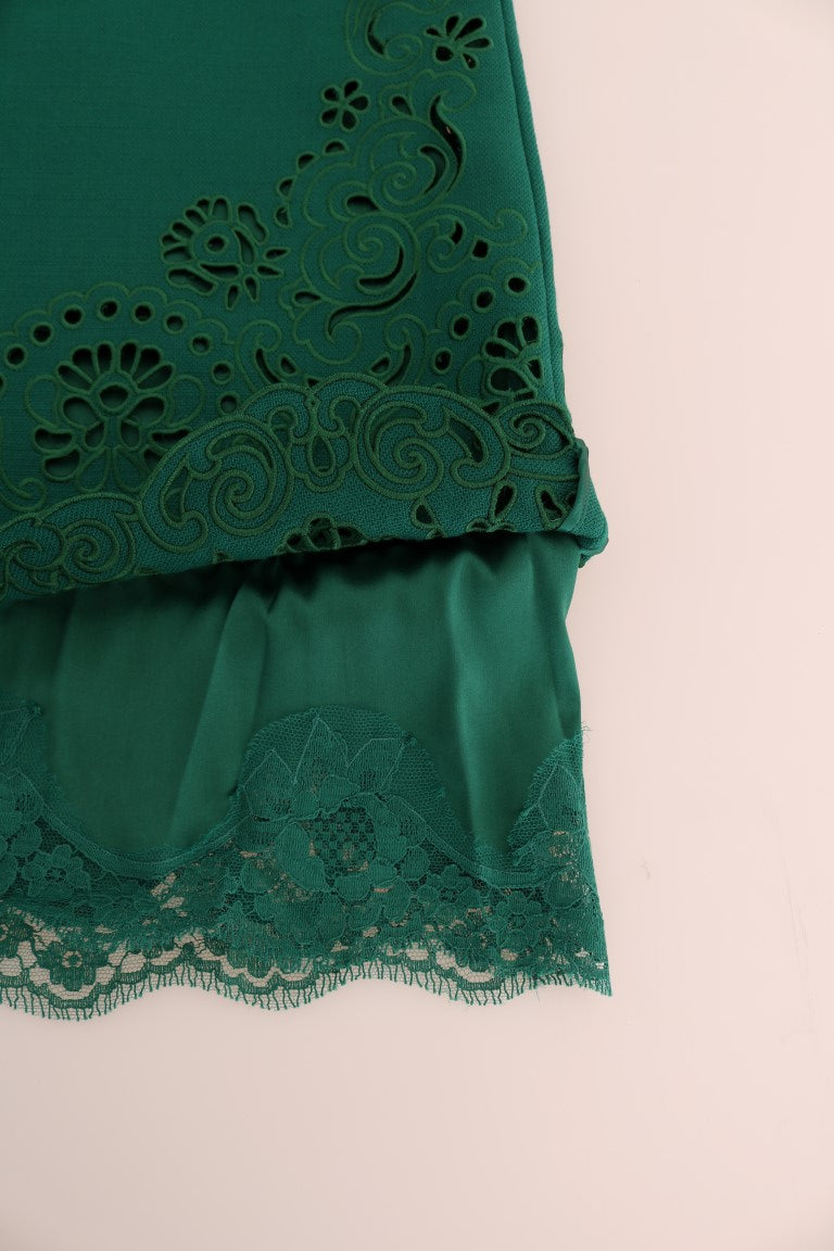 Elegante vestido verde de corte A