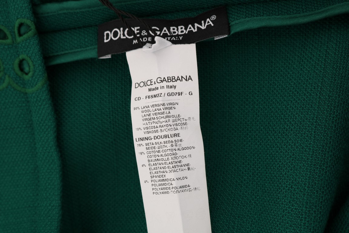 Elegante vestido verde de corte A