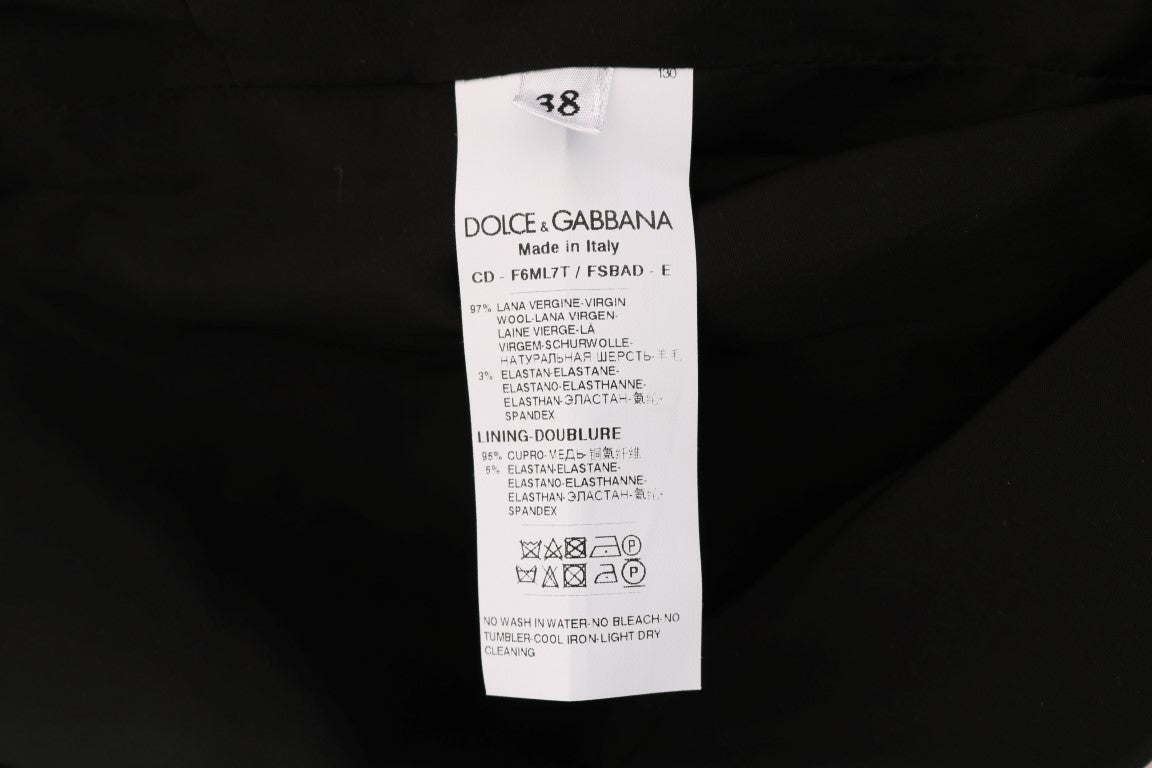 Elegante vestido de mezcla de lana con lunares