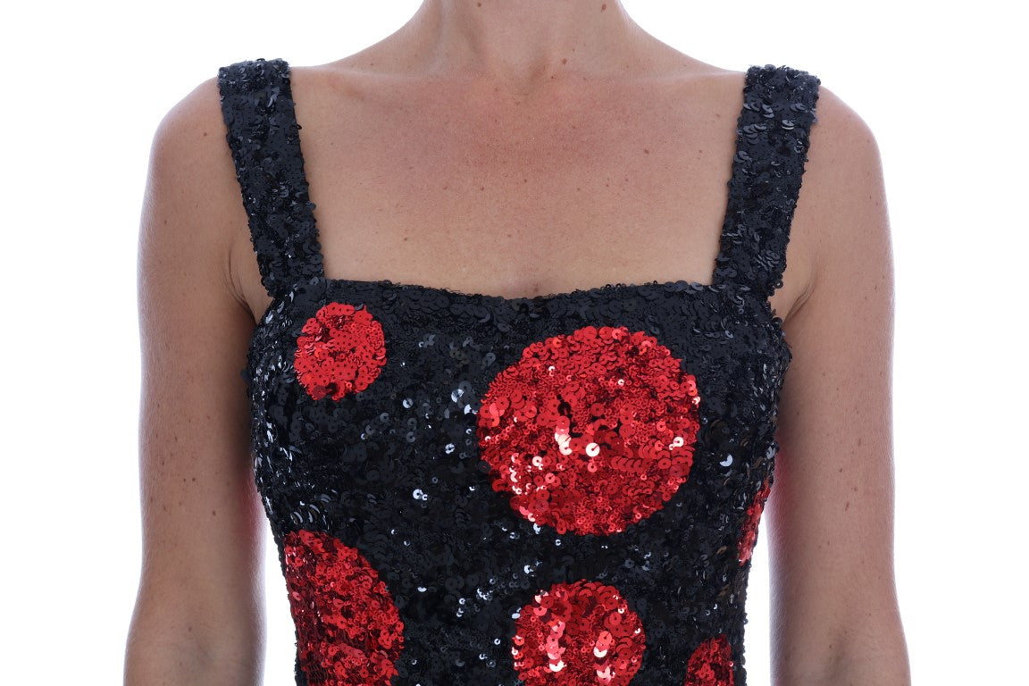 Elegante vestido recto de lunares