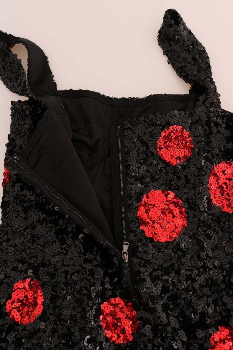 Elegante vestido recto de lunares