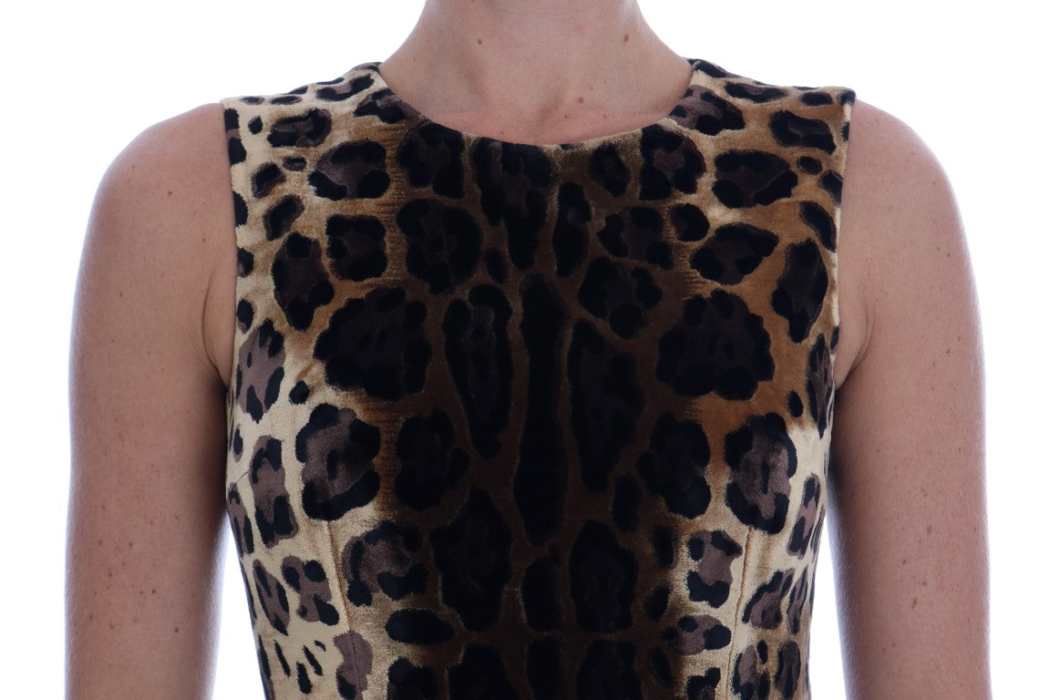 Vestido mini de leopardo sin mangas