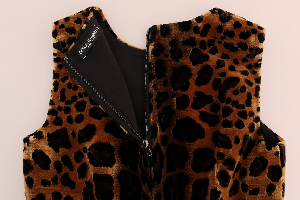Vestido mini de leopardo sin mangas