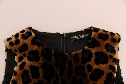Vestido mini de leopardo sin mangas