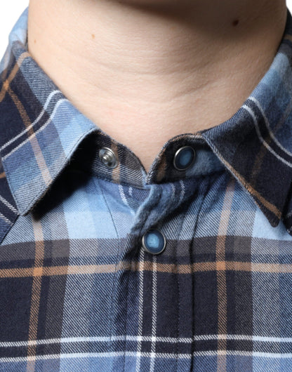 Camisa ajustada con parche Paradiso a cuadros multicolor