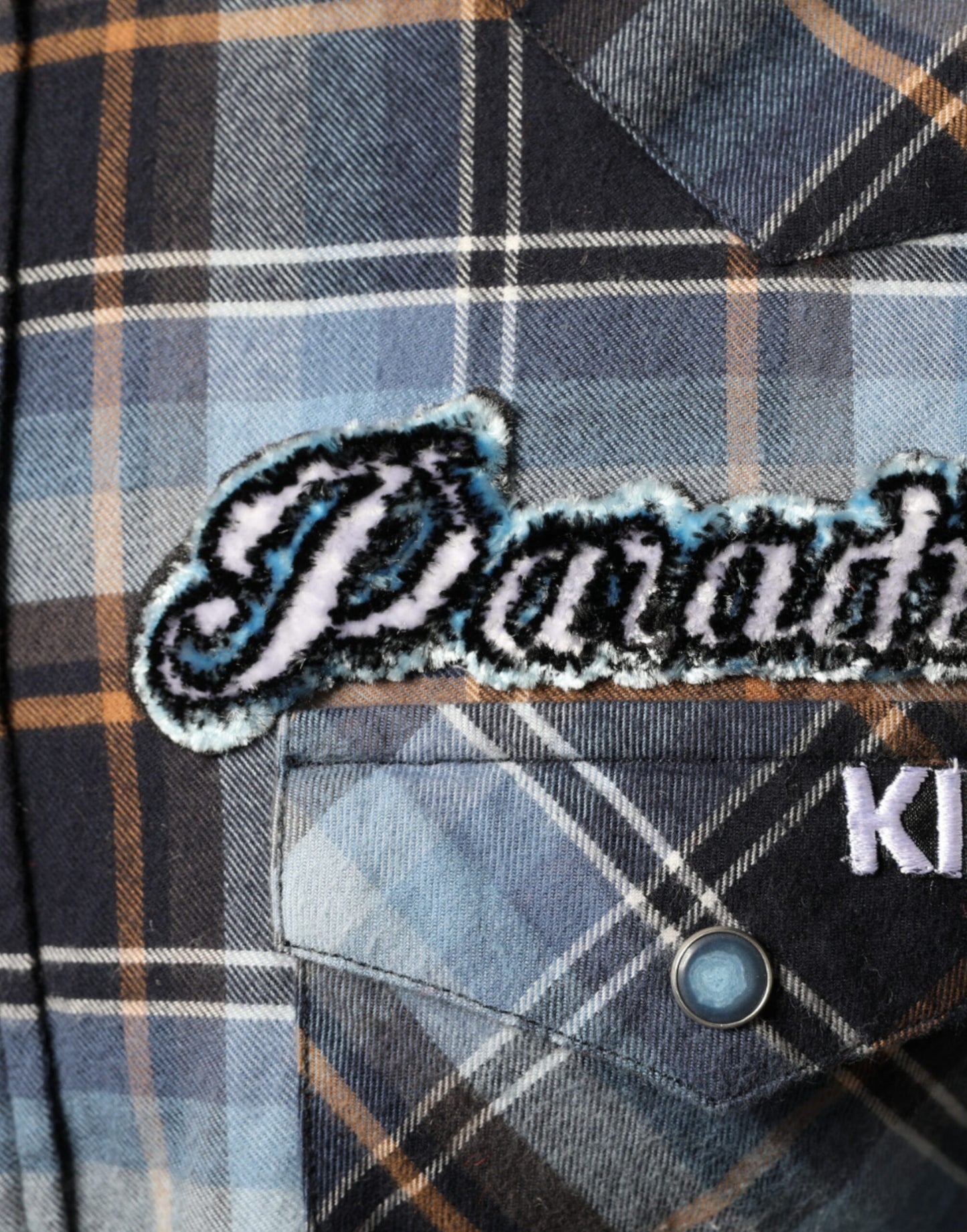 Camisa ajustada con parche Paradiso a cuadros multicolor