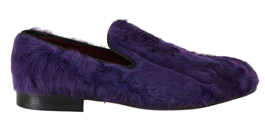 Mocasines de piel de oveja morada de peluche