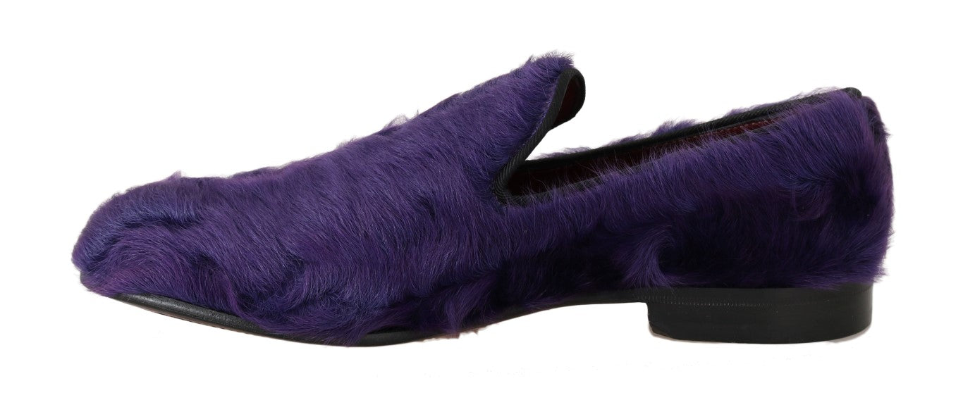 Mocasines de piel de oveja morada de peluche