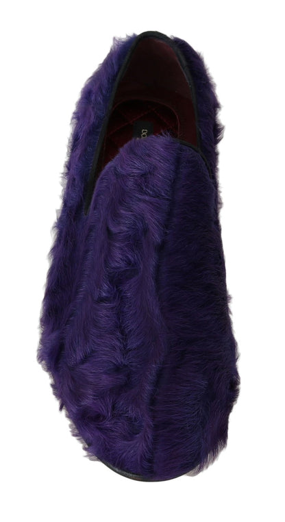 Mocasines de piel de oveja morada de peluche