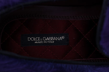 Mocasines de piel de oveja morada de peluche